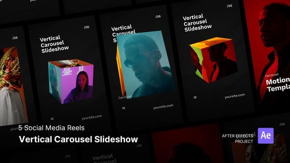Reels - Vertical Carousel Slideshow Effect After Effects Project Files（290344）-技能树